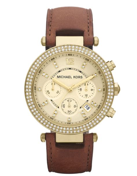 michael kors watch ladies leather strap